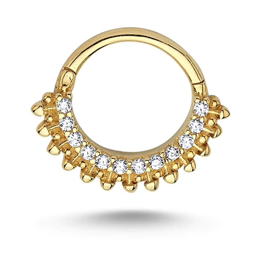 Taş Detaylı Halka Piercing