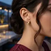 Midi Altın Halka Küpe 2