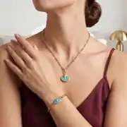 Mavi Mineli Altın Set 2
