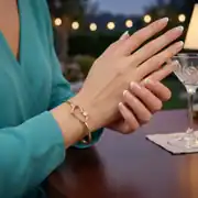 Taşlı Kalpli Altın Kelepçe 2