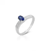Baget Detaylı Safir Yüzük 0.50 Karat 1