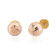 Rose Altın Kalemli Top Küpe 2 cm 1