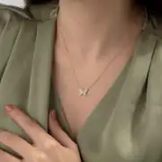 Altın Taşlı Kelebek Kolye 2