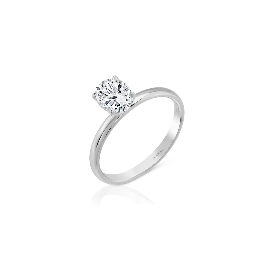 Oval Tektaş Yüzük 0.30 Karat
