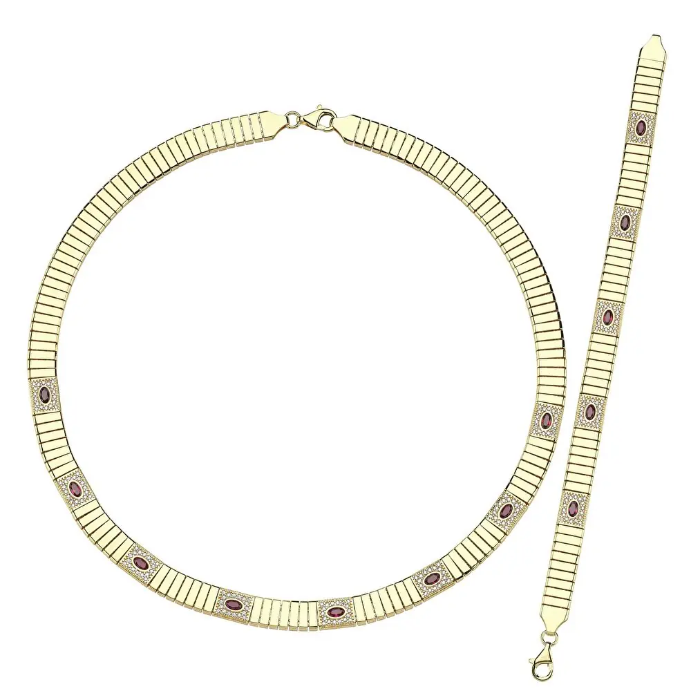 Altın Renkli Taşlı Set