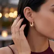 Altın Retro Küpe 2