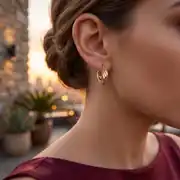 Altın Üç Renkli Küpe 2