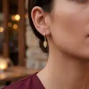 Altın Yaprak Küpe 2