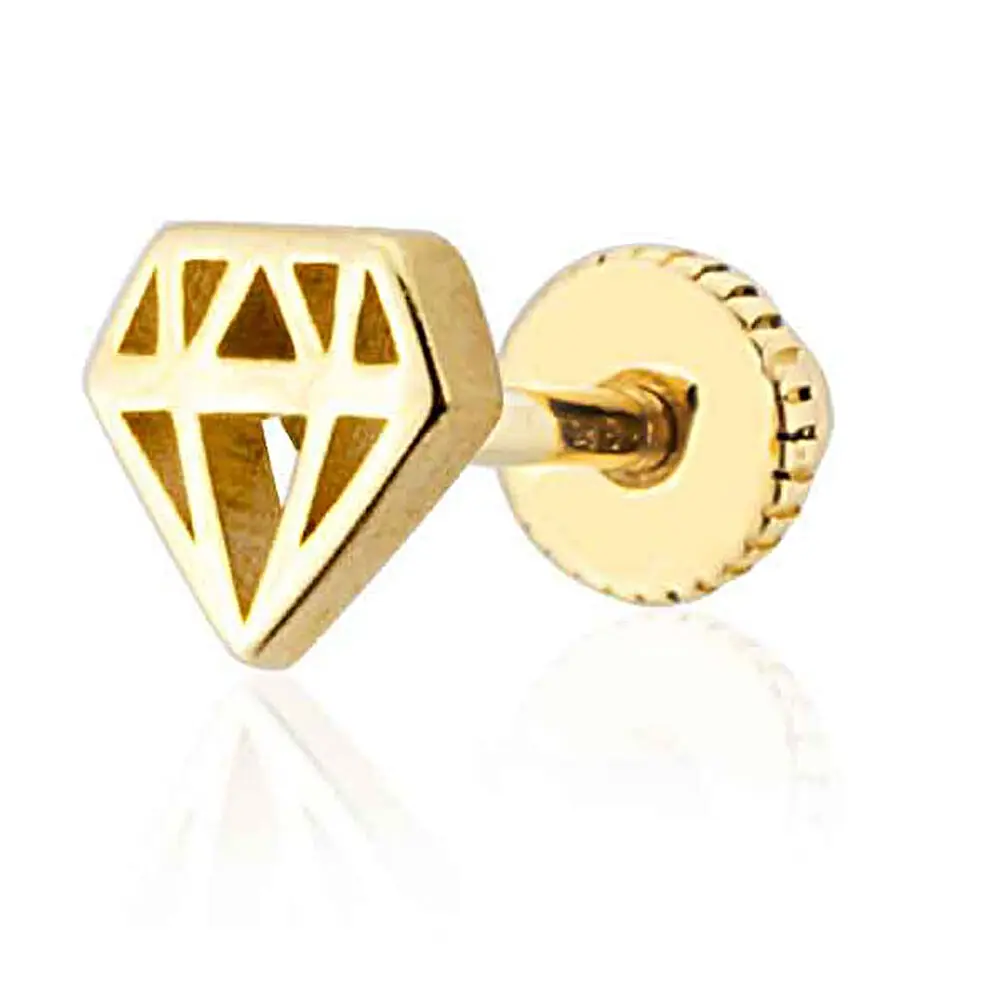 Altın Diamond Figürlü Tragus Küpe