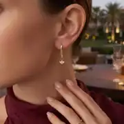 Lotus Figürlü  Ataç Küpe 2