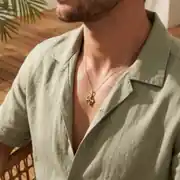 Siyah Taşlı Altın Erkek Kolye Ucu 2