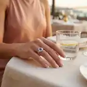 Baget Detaylı Pırlanta Safir Yüzük 0.65 Karat 3