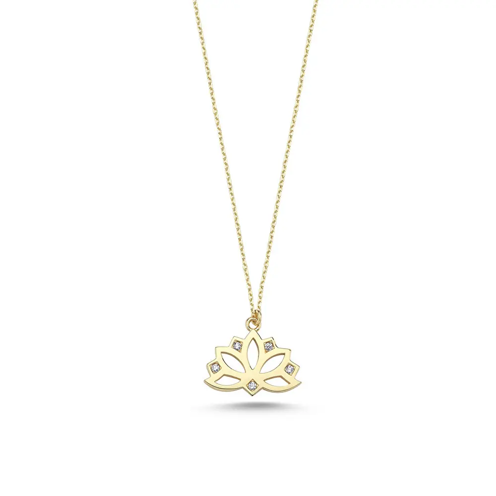 Altın Lotus Kolye