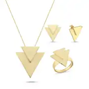 Geometrik Üçlü Altın Set 1