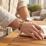 Altın Detaylı Kauçuk Erkek Kelepçe 2