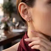 Sonsuzluk Charmlı Altın Küpe 2