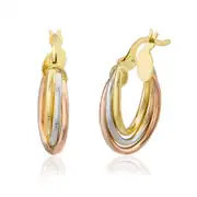 Altın Üç Renkli Küpe 1