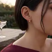 Altın Altıgen Küpe 3