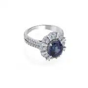 Pırlantalı Safir Yüzük 2.60 Karat 2