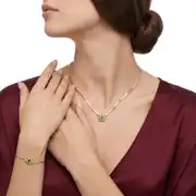 Renkli Taşlı Altın İkili Set 2