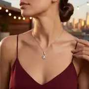 Beyaz Altın Baget Kolye 2