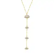 Taş Detaylı Lotus Altın Y Set 1