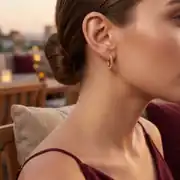 Altın Burgulu Elips Küpe 3