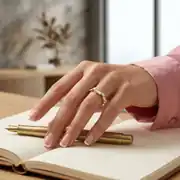 Renkli Mineli Altın Yüzük 3