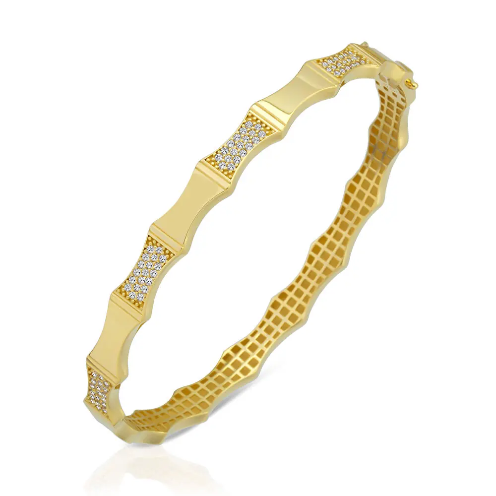 Taş Detaylı Altın Kelepçe