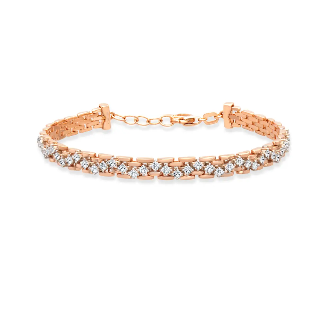 Pırlanta Detaylı Rose Kelepçe 0.60 Karat