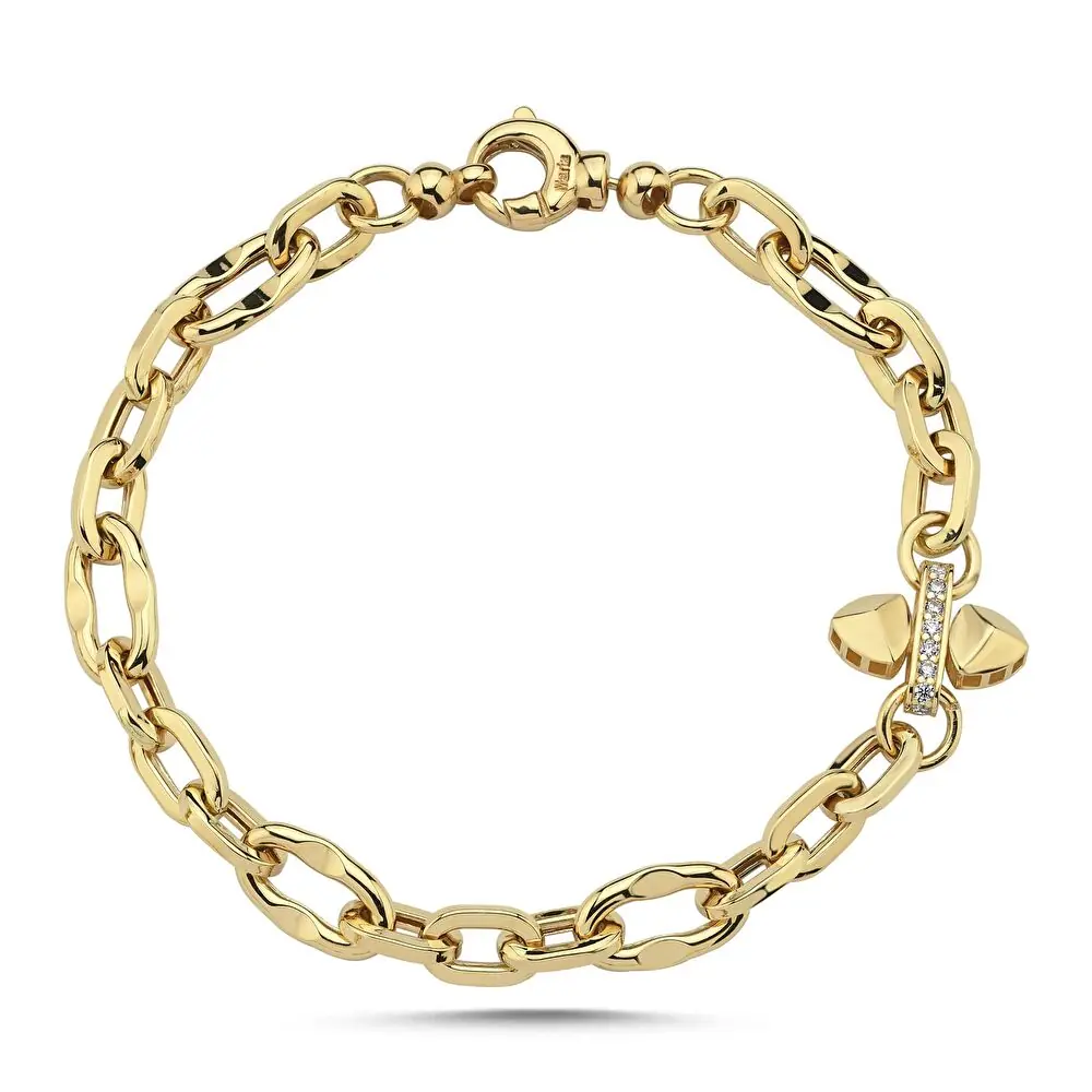 Taş Detaylı Altın Bileklik
