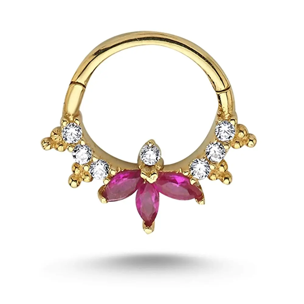 Markiz Kesim Yakut Halka Piercing 0.11 Karat