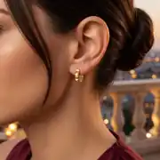 Geometrik Altın Halka Küpe 2