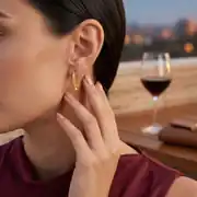 Altın Elips Küpe 2