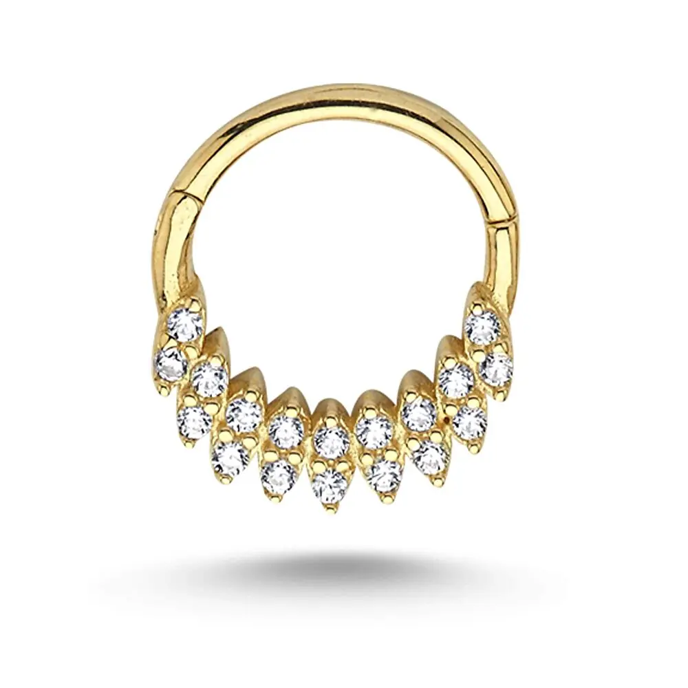 Taş Detaylı Halka Piercing 1