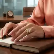 Taş Detaylı Altın Yüzük 3