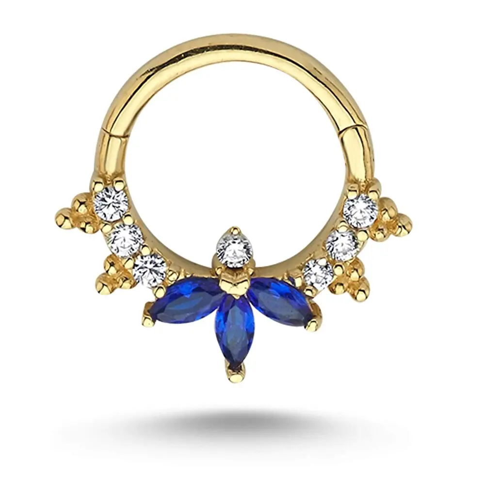 Renkli Markiz Taşlı Piercing