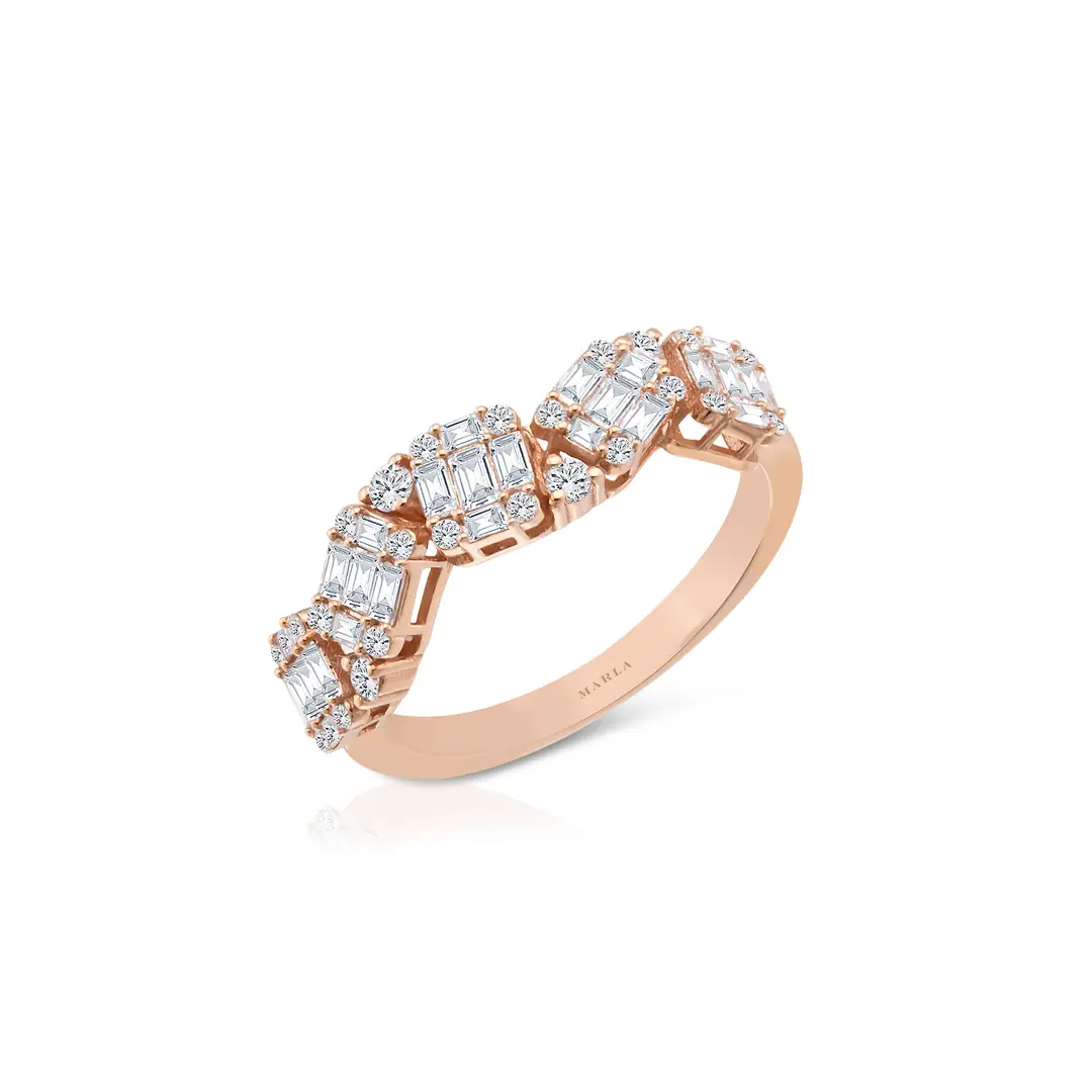 Rose Baget Yüzük 0.49 Karat