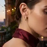 Altın Taş Detaylı Küpe 3