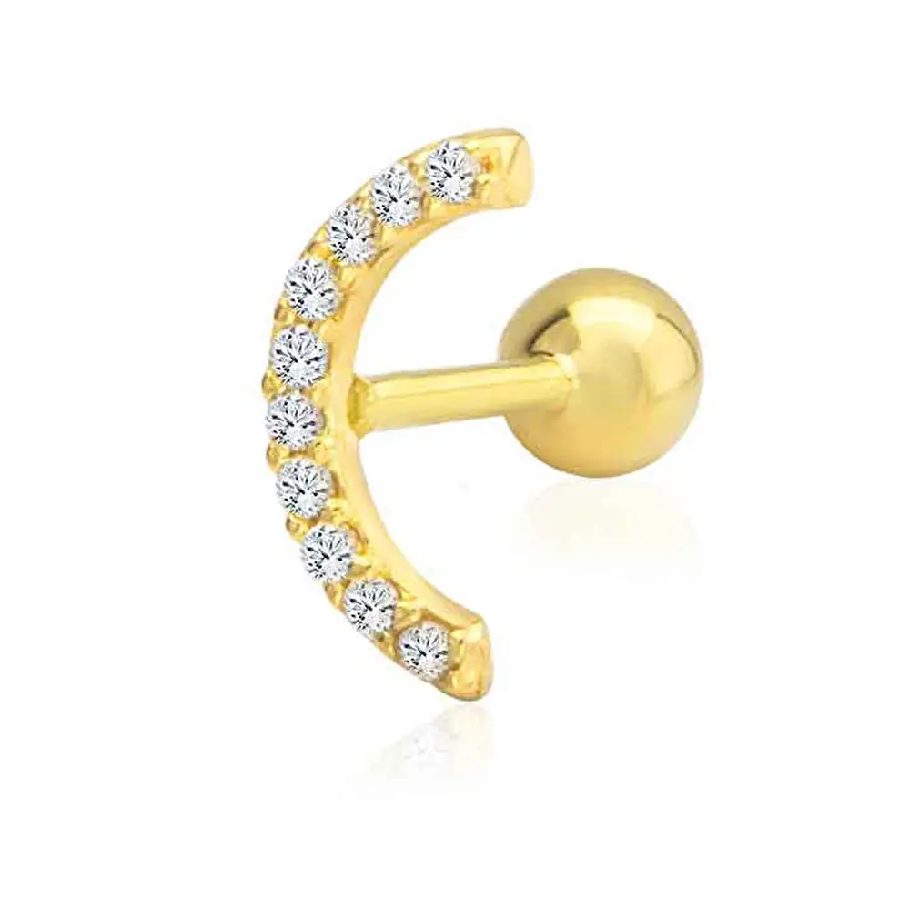 Altın Taş Sıralı Tragus Küpe 2