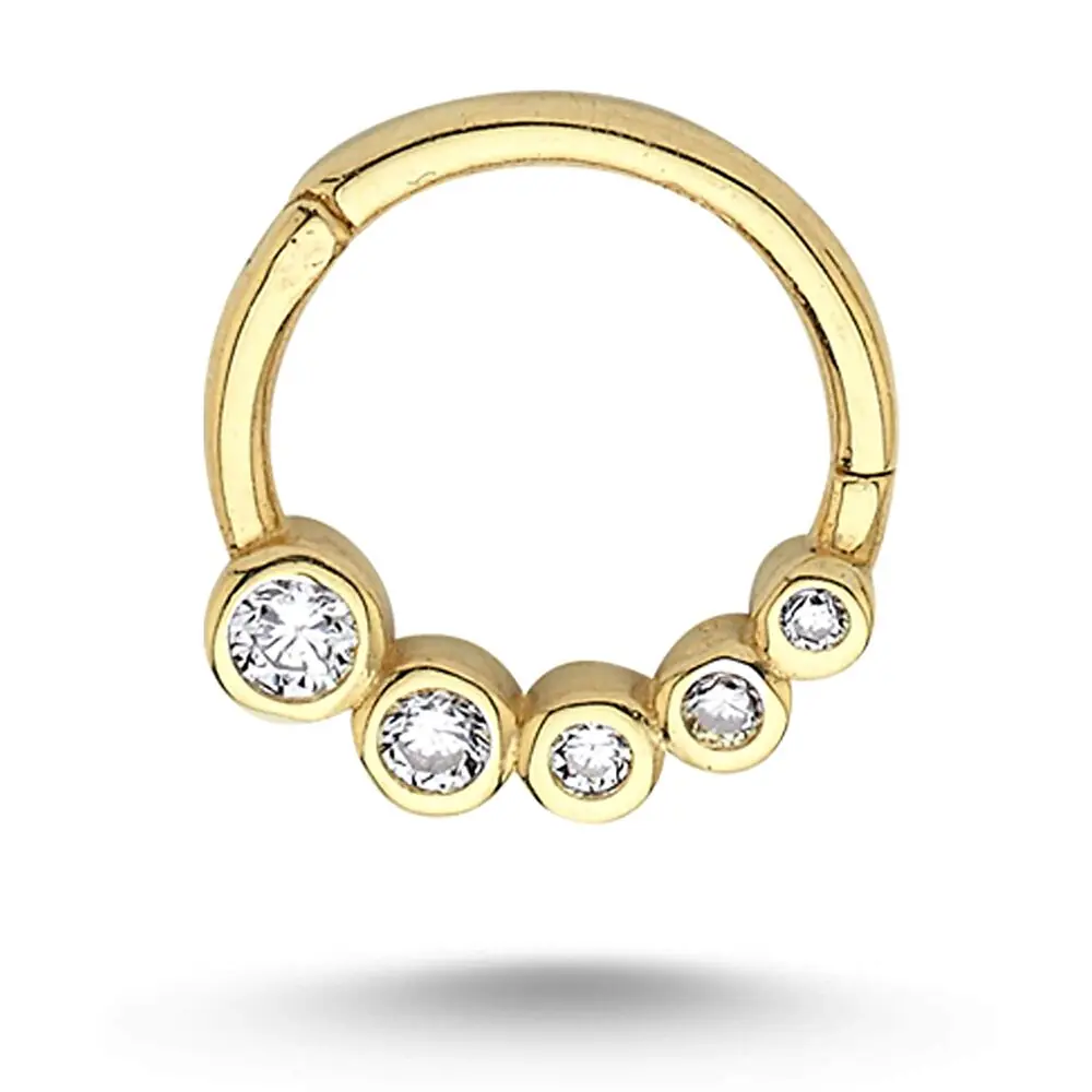 Taş Detaylı Halka Piercing