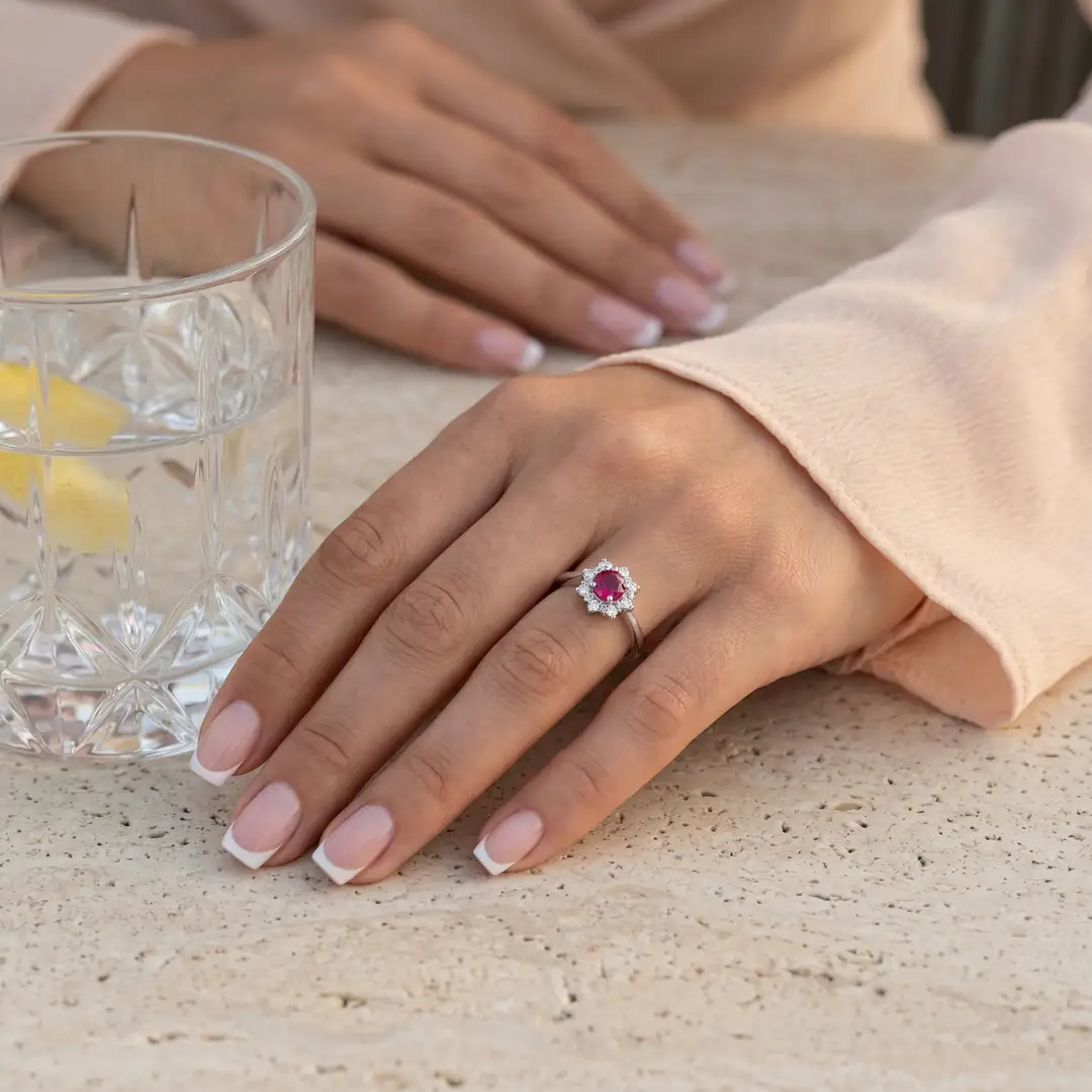 Pembe safir Yüzük 0.39 Karat 3