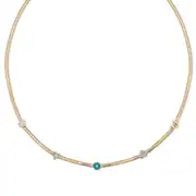 Mineli Balıksırtı Altın Kolye 1
