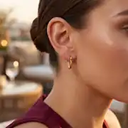 Geometrik Altın Küpe 2