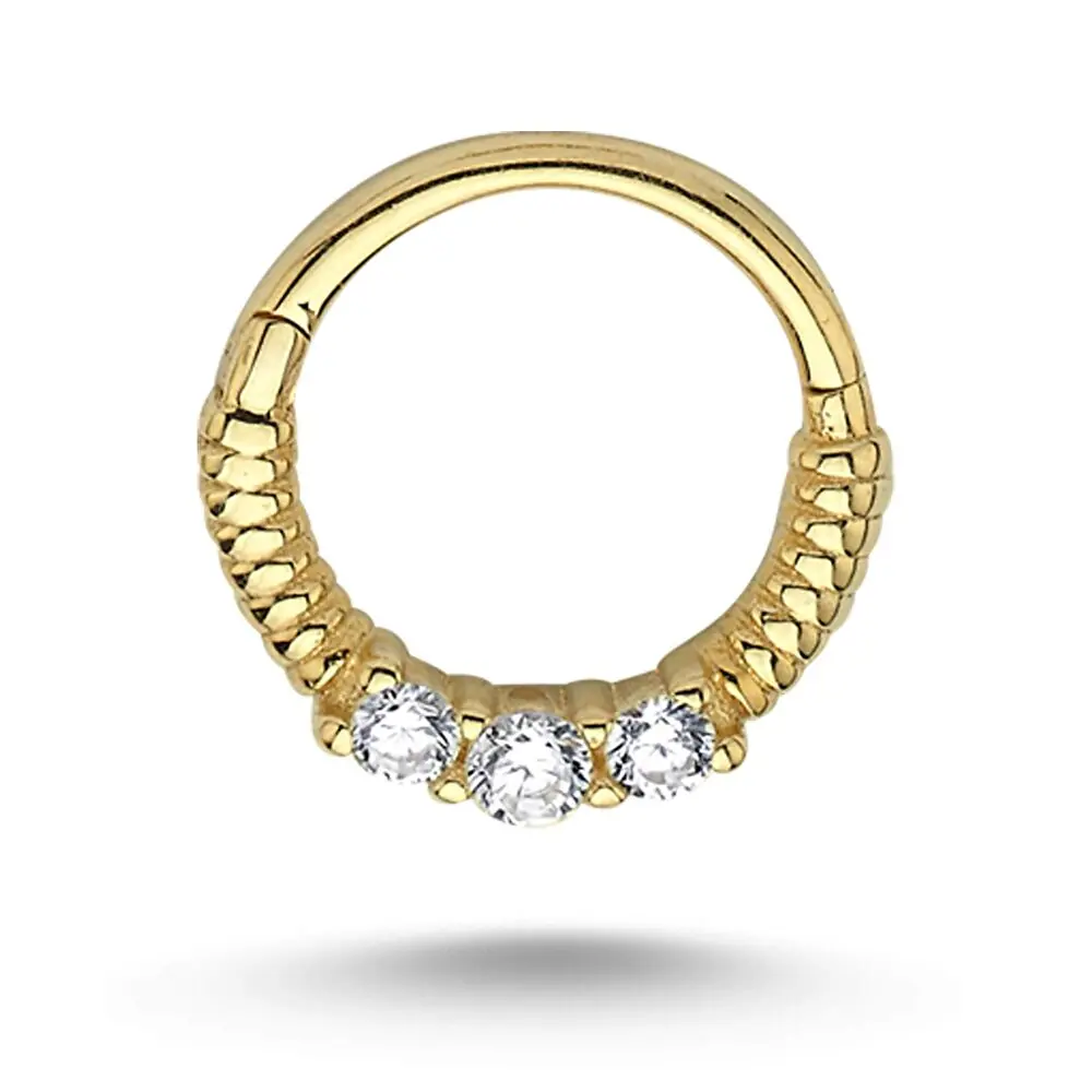 Pırlantalı Halka Piercing 0.15 Karat