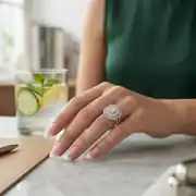 Beyaz Altın Baget Yüzük 3