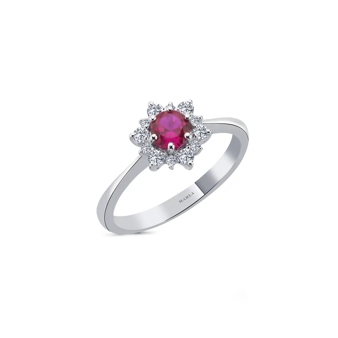 Pembe safir Yüzük 0.39 Karat